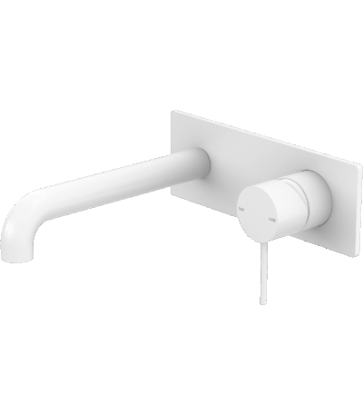 Nero Mecca Wall Basin/Bath Mixer 230mm Matte White | NR221910A230MW