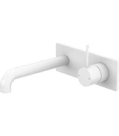 Nero Mecca Wall Basin/Bath Mixer Handle Up 120mm Matte White | NR221910B120MW