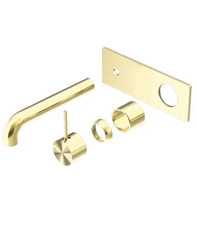 Nero Mecca Wall Basin/Bath Mixer Handle Up 120mm Trim Kits Only Brushed Gold | NR221910B120TBG