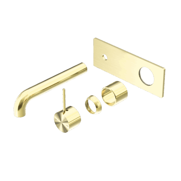 Nero Mecca Wall Basin/Bath Mixer Handle Up 160mm Trim Kits Only Brushed Gold | NR221910B160TBG