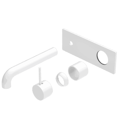 Nero Mecca Wall Basin/Bath Mixer Handle Up 160mm Trim Kits Only Matte White | NR221910B160TMW