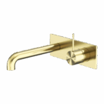 Nero Mecca Wall Basin/Bath Mixer Handle Up 185mm Brushed Gold | NR221910B185BG