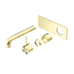 Nero Mecca Wall Basin/Bath Mixer Handle Up 230mm Trim Kits Only Brushed Gold | NR221910B230TBG