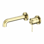 Nero Mecca Wall Basin/Bath Mixer Separate Back Plate 120mm Brushed Gold | NR221910C120BG