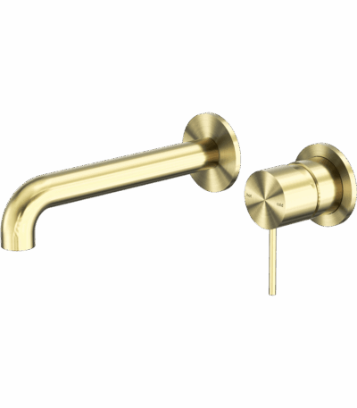 Nero Mecca Wall Basin/Bath Mixer Separate Back Plate 120mm Brushed Gold | NR221910C120BG