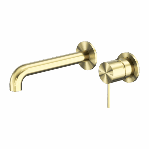 Nero Mecca Wall Basin/Bath Mixer Separate Back Plate 120mm Brushed Gold | NR221910C120BG