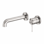 Nero Mecca Wall Basin/Bath Mixer Separate Back Plate 120mm Brushed Nickel | NR221910C120BN