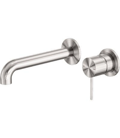 Nero Mecca Wall Basin/Bath Mixer Separate Back Plate 120mm Brushed Nickel | NR221910C120BN