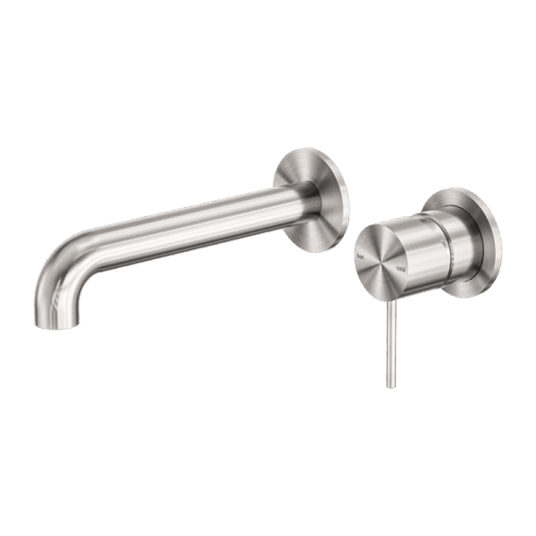 Nero Mecca Wall Basin/Bath Mixer Separate Back Plate 120mm Brushed Nickel | NR221910C120BN