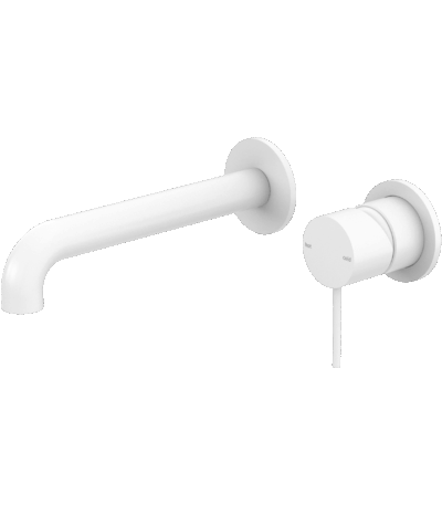 Nero Mecca Wall Basin/Bath Mixer Separate Back Plate 120mm Matte White | NR221910C120MW