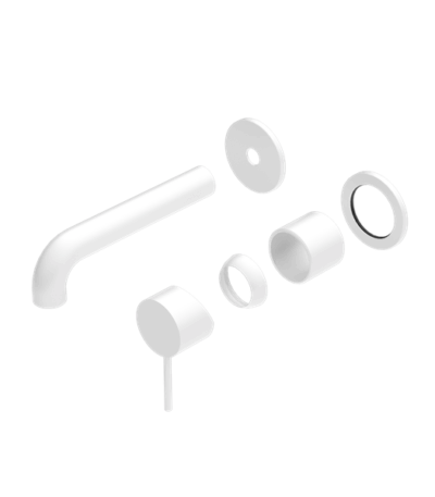 Nero Mecca Wall Basin/Bath Mixer Separate Back Plate 120mm Trim Kits Only Matte White | NR221910C120TMW