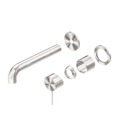 Nero Mecca Wall Basin/Bath Mixer Separate Back Plate 260mm Trim Kits Only Brushed Nickel | NR221910C260TBN