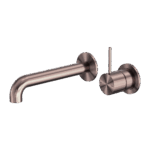 Nero Mecca Wall Basin/Bath Mixer Separate Back Plate Handle Up 260mm Brushed Bronze | NR221910D260BZ