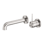 Nero Mecca Wall Basin/Bath Mixer Separate Back Plate Handle Up 260mm Brushed Nickel | NR221910D260BN