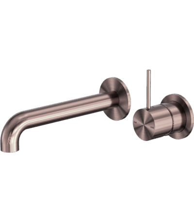 Nero Mecca Wall Basin/Bath Mixer Separate Back Plate Handle Up 260mm Brushed Bronze | NR221910D260BZ