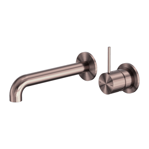 Nero Mecca Wall Basin/Bath Mixer Separate Back Plate Handle Up 260mm Brushed Bronze | NR221910D260BZ