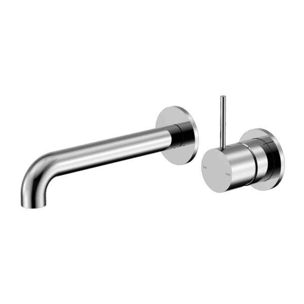 Nero Mecca Wall Basin/Bath Mixer Separate Back Plate Handle Up 260mm Chrome | NR221910D260CH