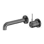 Nero Mecca Wall Basin/Bath Mixer Separate Back Plate Handle Up 260mm Gun Metal | NR221910D260GM