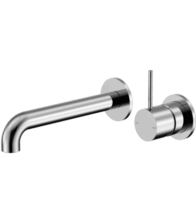 Nero Mecca Wall Basin/Bath Mixer Separete Back Plate Handle Up 230mm Chrome | NR221910D230CH
