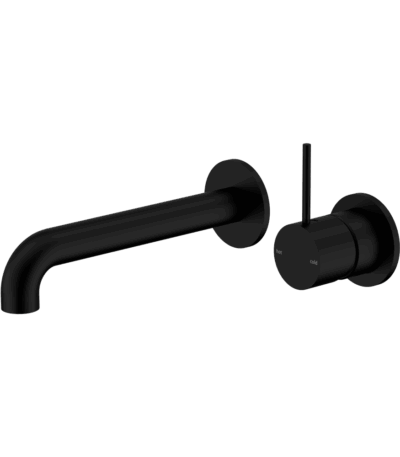 Nero Mecca Wall Basin/Bath Mixer Separete Back Plate Handle Up 230mm Matte Black | NR221910D230MB