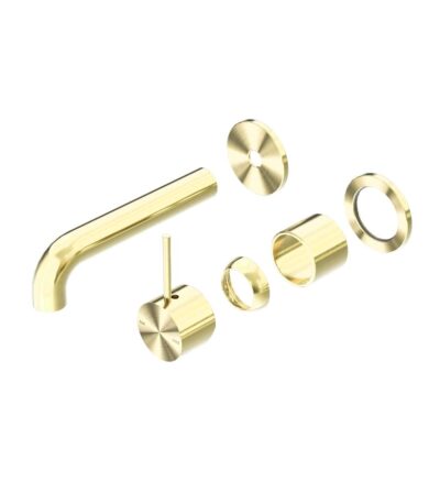 Nero Mecca Wall Basin/Bath Mixer Separete Back Plate Handle Up 230mm Trim Kits Only Brushed Gold | NR221910D230TBG