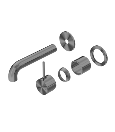 Nero Mecca Wall Basin/Bath Mixer Separete Back Plate Handle Up 230mm Trim Kits Only Gun Metal | NR221910D230TGM