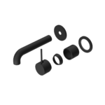 Nero Mecca Wall Basin/Bath Mixer Separete Back Plate Handle Up 230mm Trim Kits Only Matte Black | NR221910D230TMB