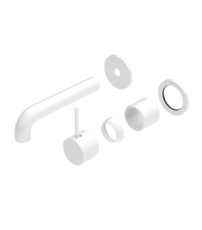 Nero Mecca Wall Basin/Bath Mixer Separete Back Plate Handle Up 230mm Trim Kits Only Matte White | NR221910D230TMW