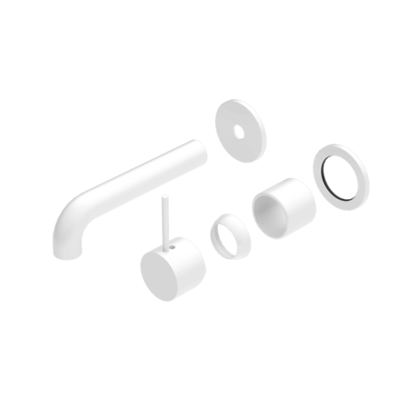 Nero Mecca Wall Basin/Bath Mixer Separete Back Plate Handle Up 230mm Trim Kits Only Matte White | NR221910D230TMW