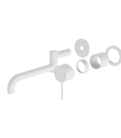 Nero Mecca Wall Basin/Bath Mixer Swivel Spout 225mm Trim Kits Only Matte White | NR221910RTMW