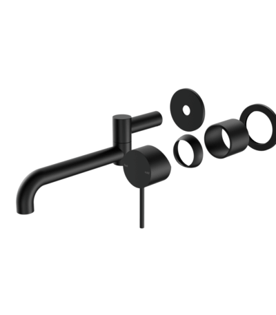 Nero Mecca Wall Basin/Bath Mixer Swivel Spout 225mm Trim Kits Only Matte Black | NR221910RTMB