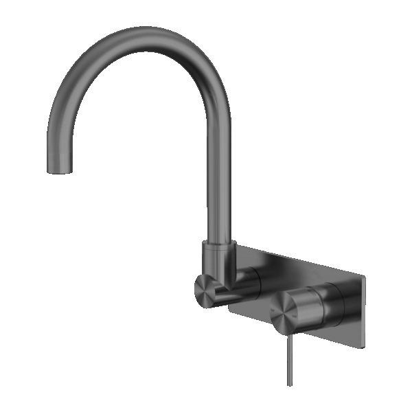 Nero Mecca Wall Basin/Bath Mixer Swivel Spout Gun Metal | NR221910QGM