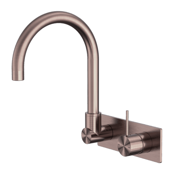 Nero Mecca Wall Basin/Bath Mixer Swivel Spout Handle Up Brushed Bronze | NR221910PBZ