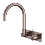 Nero Mecca Wall Basin/Bath Mixer Swivel Spout Handle Up Brushed Bronze | NR221910PBZ