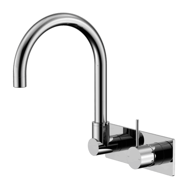 Nero Mecca Wall Basin/Bath Mixer Swivel Spout Handle Up Chrome | NR221910PCH