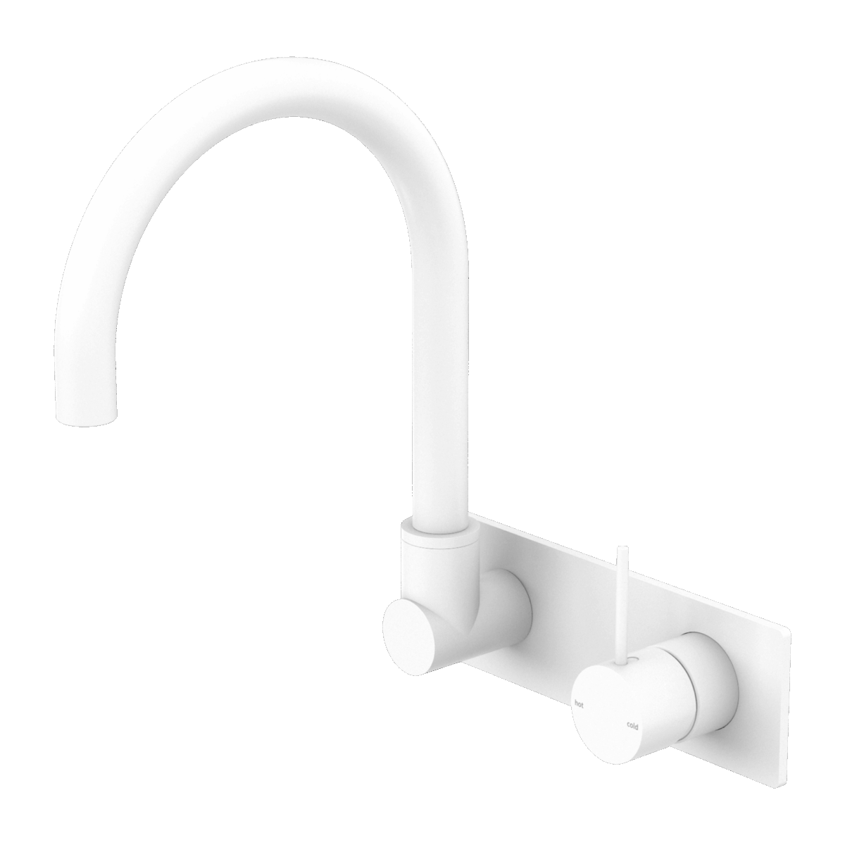 Nero Mecca Wall Basin/Bath Mixer Swivel Spout Handle Up Matte White | NR221910PMW
