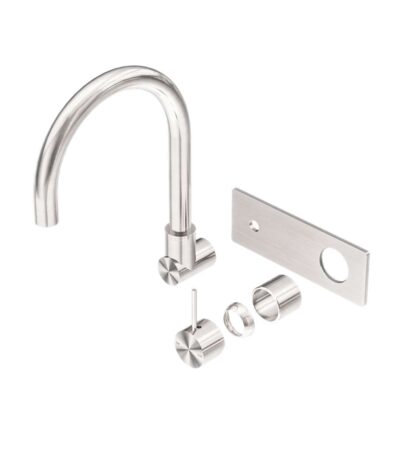 Nero Mecca Wall Basin/Bath Mixer Swivel Spout Handle Up Trim Kits Only Brushed Nickel | NR221910PTBN