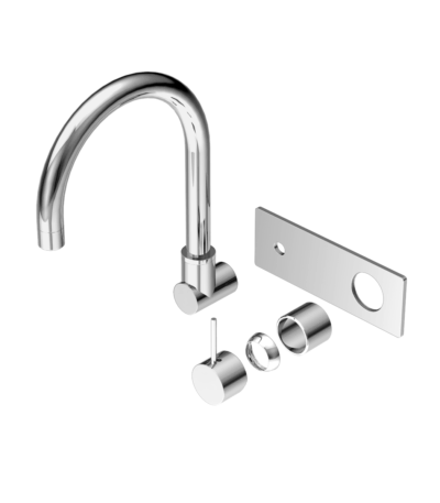 Nero Mecca Wall Basin/Bath Mixer Swivel Spout Handle Up Trim Kits Only Chrome | NR221910PTCH