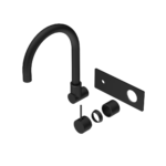 Nero Mecca Wall Basin/Bath Mixer Swivel Spout Handle Up Trim Kits Only Matte Black | NR221910PTMB