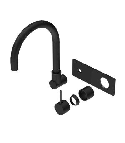 Nero Mecca Wall Basin/Bath Mixer Swivel Spout Handle Up Trim Kits Only Matte Black | NR221910PTMB