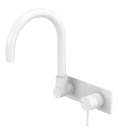 Nero Mecca Wall Basin/Bath Mixer Swivel Spout Matte White | NR221910QMW