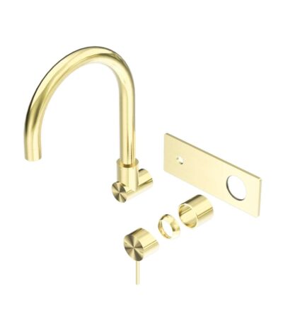 Nero Mecca Wall Basin/Bath Mixer Swivel Spout Trim Kits Only Brushed Gold | NR221910QTBG