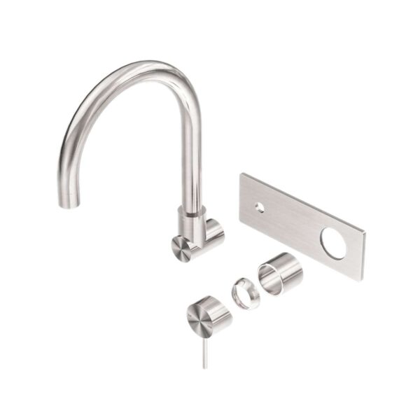 Nero Mecca Wall Basin/Bath Mixer Swivel Spout Trim Kits Only Brushed Nickel | NR221910QTBN