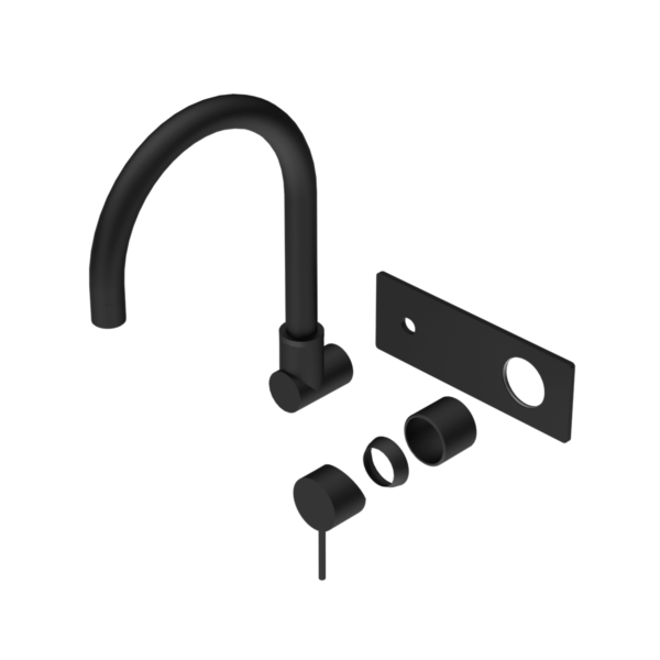 Nero Mecca Wall Basin/Bath Mixer Swivel Spout Trim Kits Only Matte Black | NR221910QTMB