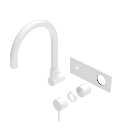 Nero Mecca Wall Basin/Bath Mixer Swivel Spout Trim Kits Only Matte White | NR221910QTMW