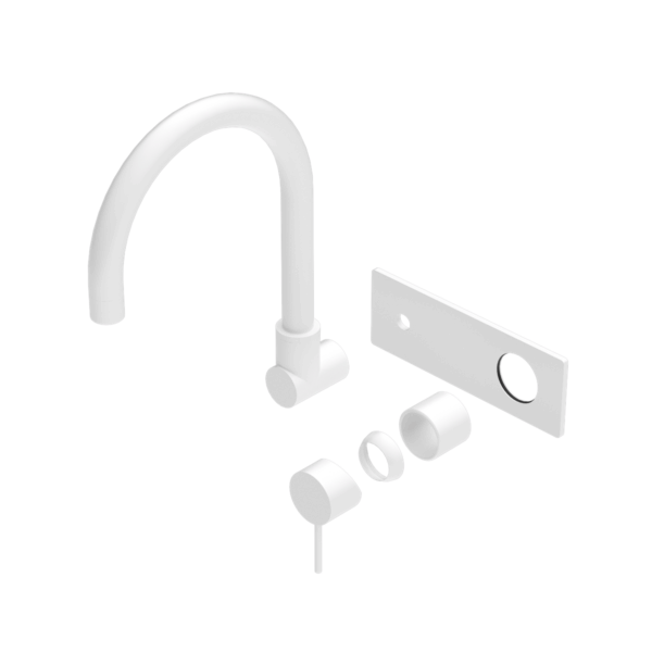 Nero Mecca Wall Basin/Bath Mixer Swivel Spout Trim Kits Only Matte White | NR221910QTMW