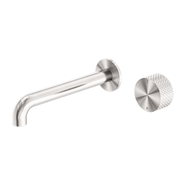 Nero Opal Progressive Wall Basin/Bath Set 185mm Brushed Nickel | NR252007a185BN