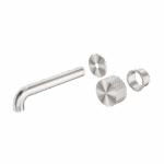 Nero Opal Progressive Wall Basin/Bath Set 185mm Trim Kits Only Brushed Nickel | NR252007at185BN