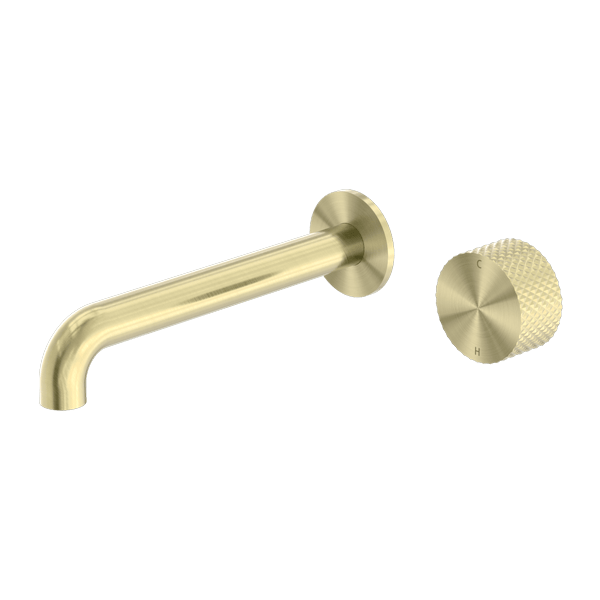 Nero Opal Progressive Wall Basin/Bath Set 230mm Brushed Gold | NR252007a230BG
