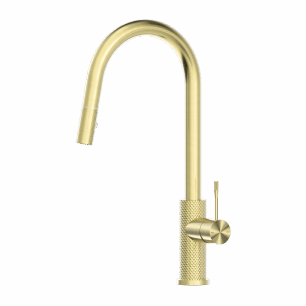 Nero Opal Pull Out Sink Mixer With Vegie Spray Function Brushed Gold | NR251908BG